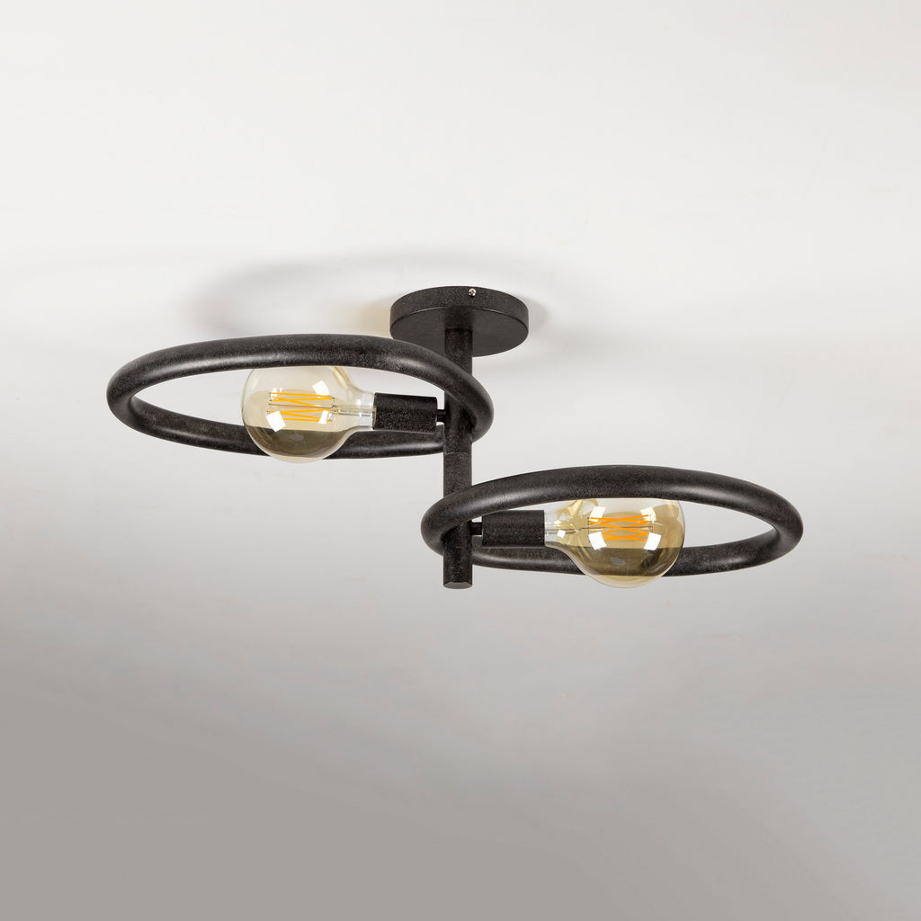 Plafondlamp Pebble | 2-Lichts | Artic zwart