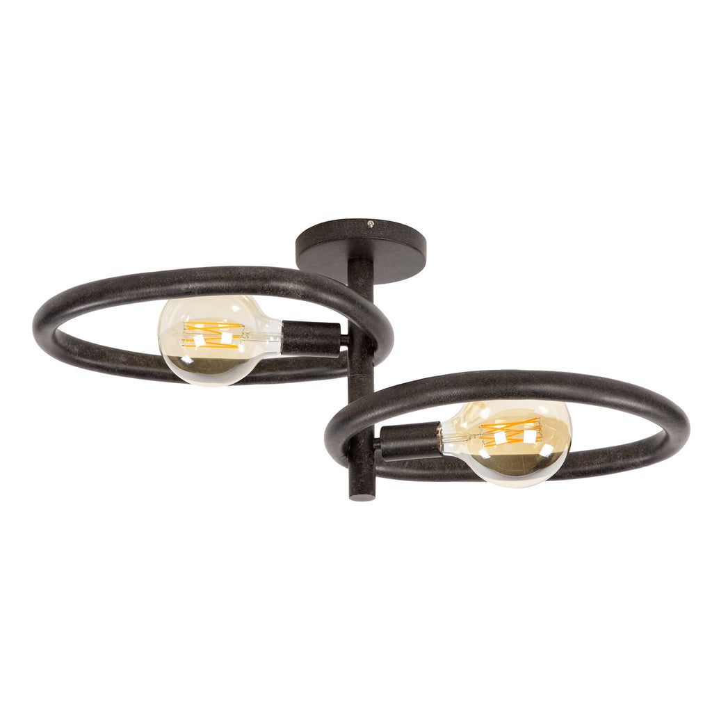 Plafondlamp Pebble | 2-Lichts | Artic zwart