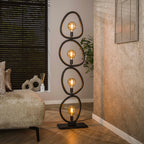 Vloerlamp Pebble | 4-lichts | Artic zwart