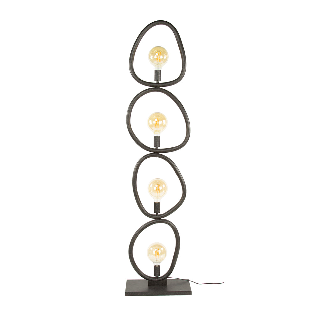 Vloerlamp Pebble | 4-lichts | Artic zwart