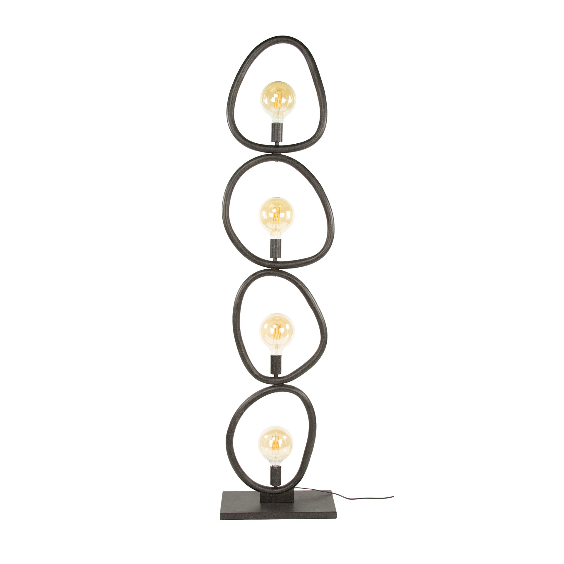 Vloerlamp Pebble | 4-lichts | Artic zwart