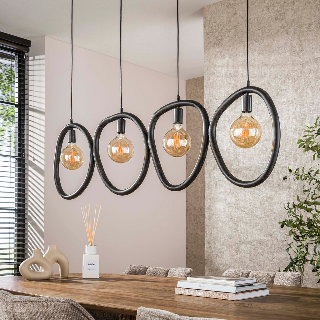 Hanglamp Pebble | 4-Lichts | Artic zwart
