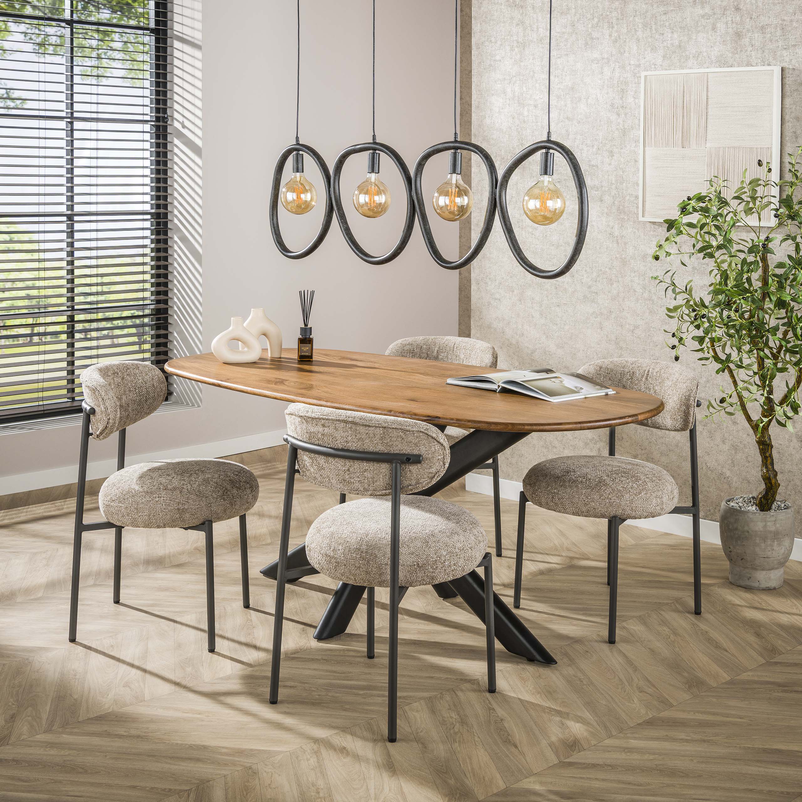 Hanglamp Pebble | 4-Lichts | Artic zwart