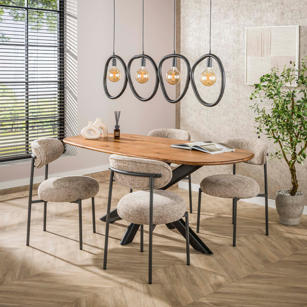 Hanglamp Pebble | 4-Lichts | Artic zwart