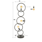 Vloerlamp Loop | 3-Lichts | Artic zwart