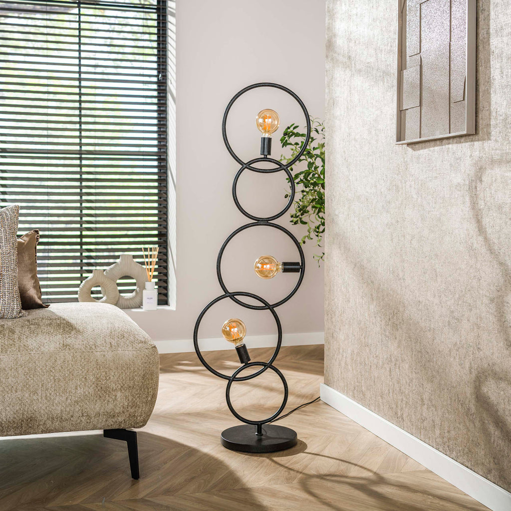 Vloerlamp Loop | 3-Lichts | Artic zwart