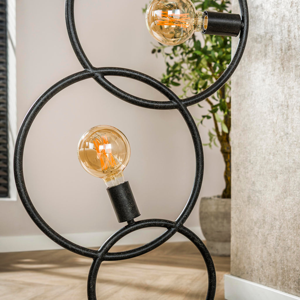 Vloerlamp Loop | 3-Lichts | Artic zwart