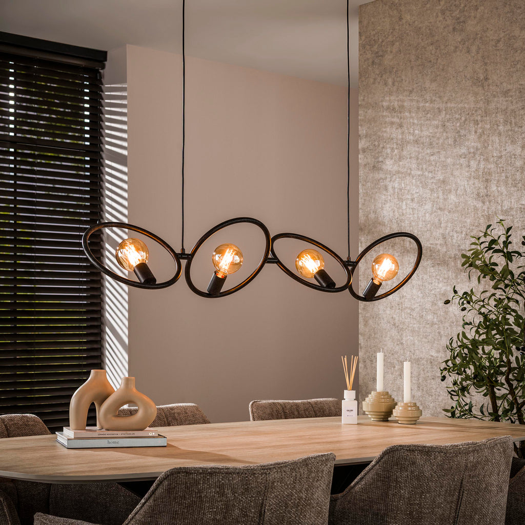 Hanglamp Loop | 4-Lichts | Artic zwart