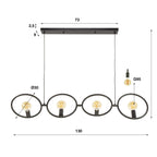 Hanglamp Loop | 4-Lichts | Artic zwart