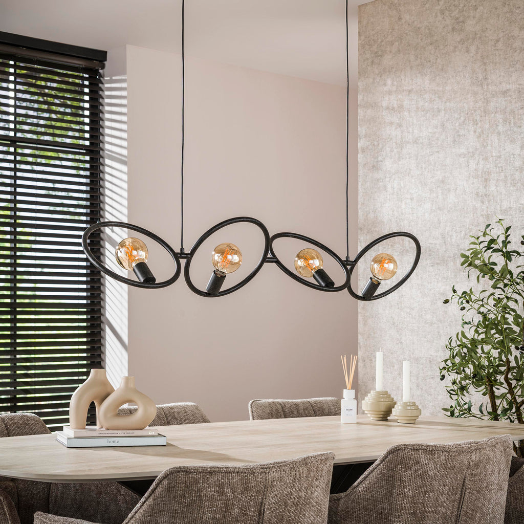 Hanglamp Loop | 4-Lichts | Artic zwart