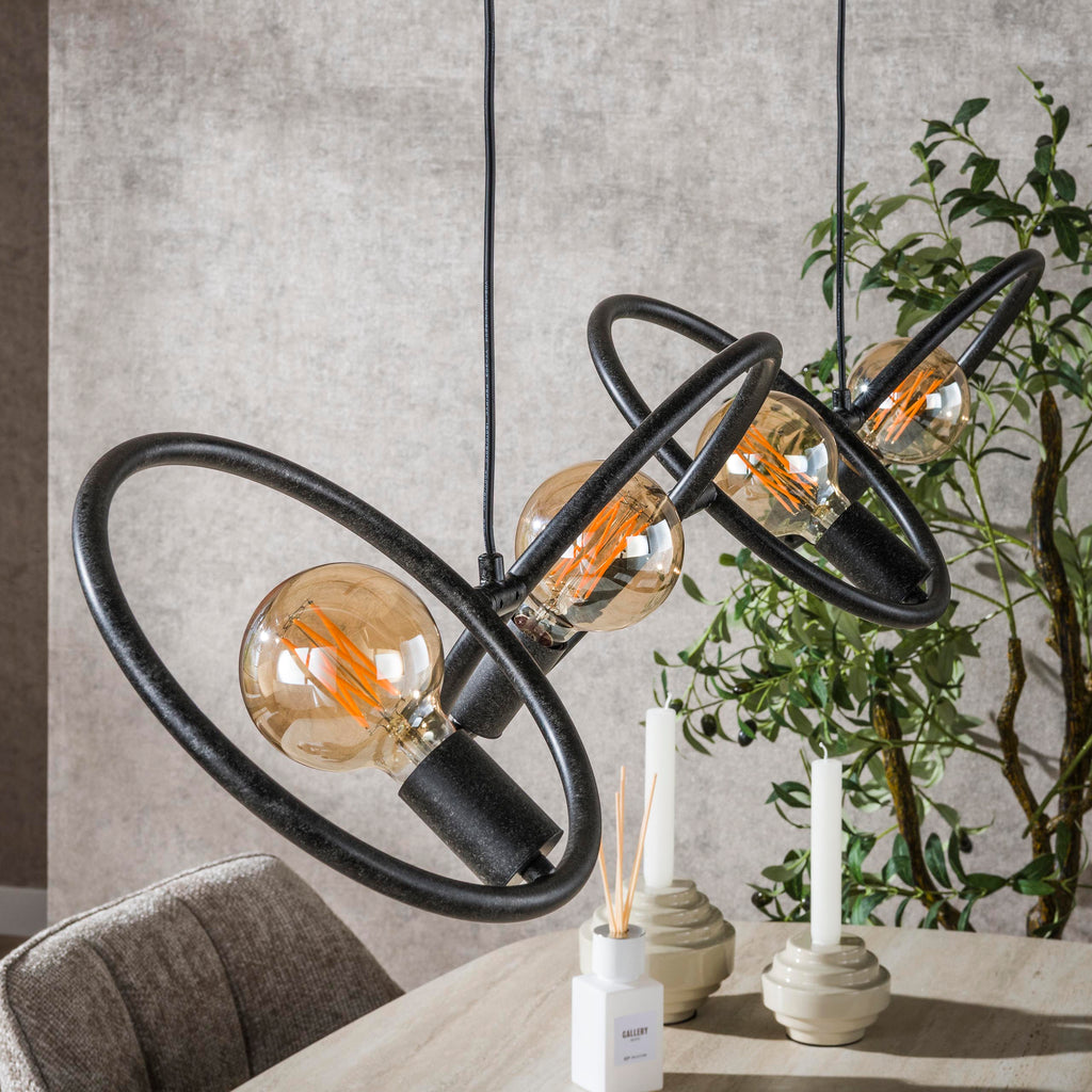 Hanglamp Loop | 4-Lichts | Artic zwart