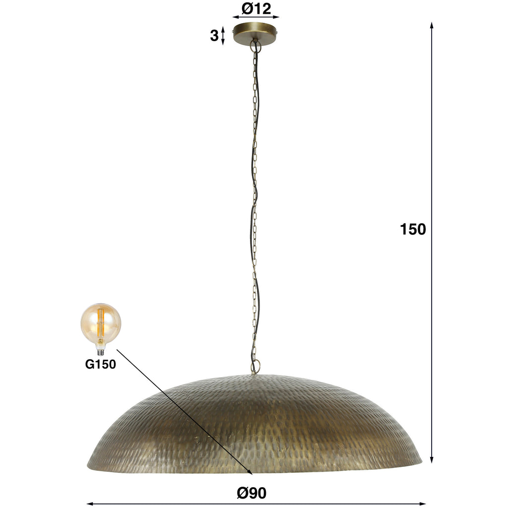 Hanglamp Cupola | 1-Lichts | Ø90 cm Antiek brons
