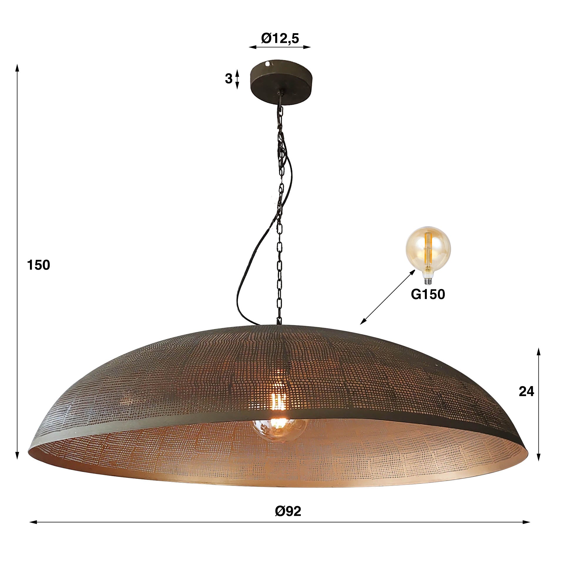 Hanglamp Cosmic | 1-Lichts | Ø90cm Antiek brons