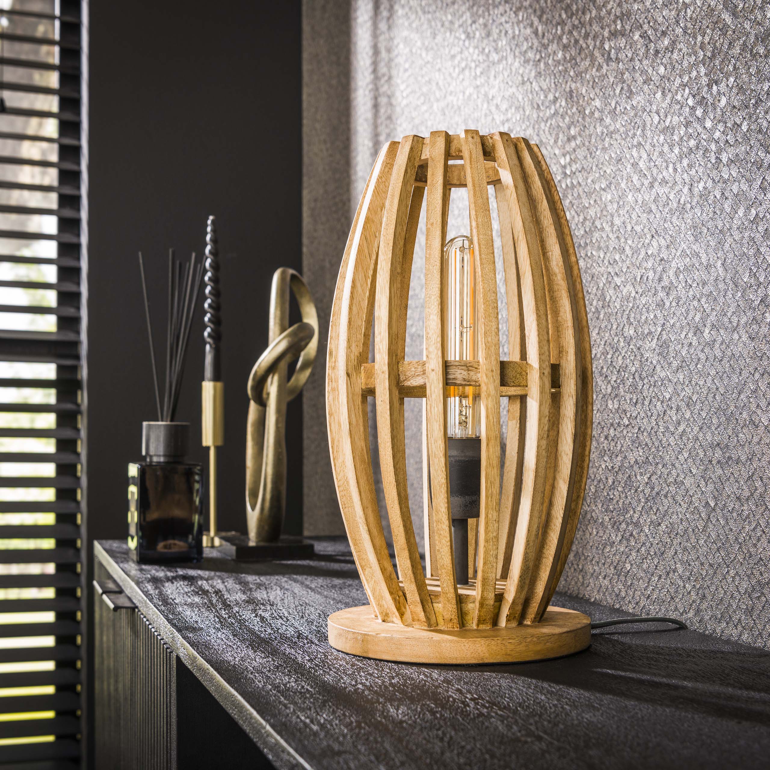 Tafellamp Orbit | 1-Lichts | Massief mango