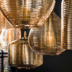 Hanglamp Stripe Horizontal | 4+3-Lichts | Amber glas