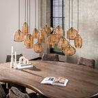 Hanglamp Rib Glass | 15-Lichts | Amber glas