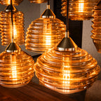 Hanglamp Rib Glass | 15-Lichts | Amber glas
