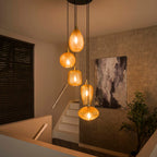 Hanglamp V-Shape | 5-Lichts | Amber glas