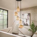 Hanglamp V-Shape | 5-Lichts | Amber glas