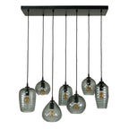 Hanglamp Hexagon | 7-Lichts | Smoke grey glas