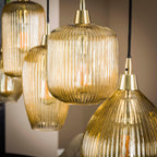 Hanglamp Stripe | 5-Lichts | Amber glas
