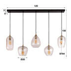 Hanglamp Diamond Grain | 5-Lichts | Diamant glas