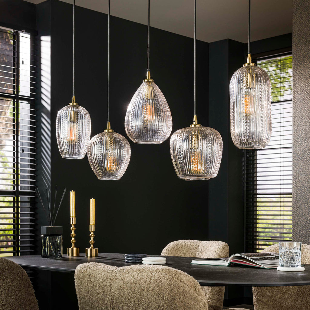 Hanglamp Diamond Grain | 5-Lichts | Diamant glas