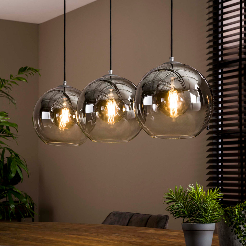 Hanglamp Bubble Shaded | 3-Lichts | Oud zilver