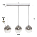 Hanglamp Bubble Shaded | 3-Lichts | Oud zilver