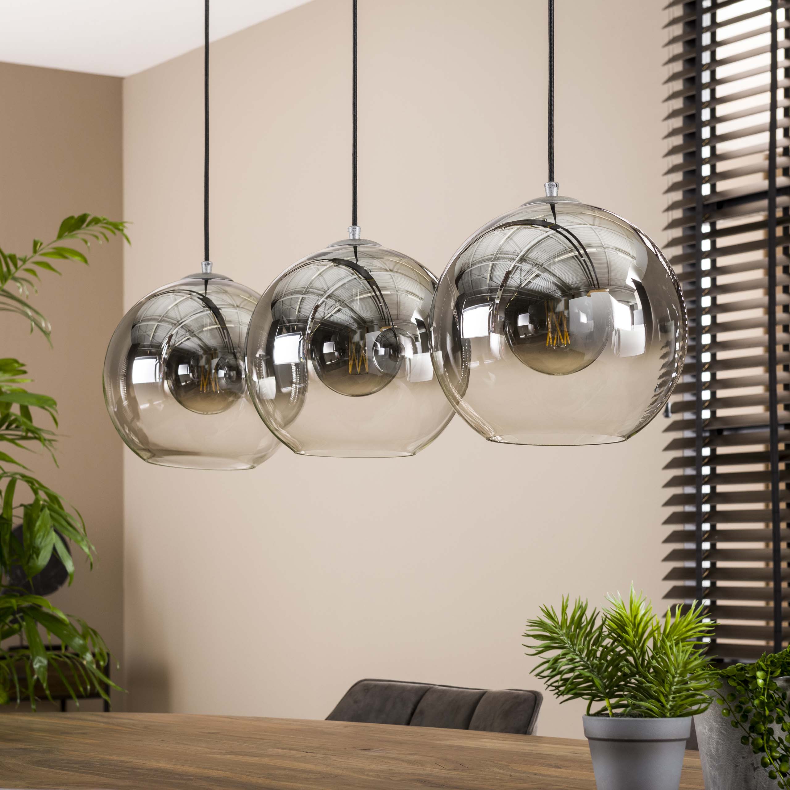 Hanglamp Bubble Shaded | 3-Lichts | Oud zilver