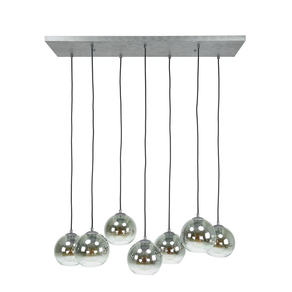 Hanglamp Bubble Shaded | 4+3-Lichts | Oud zilver