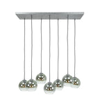 Hanglamp Bubble Shaded | 4+3-Lichts | Oud zilver