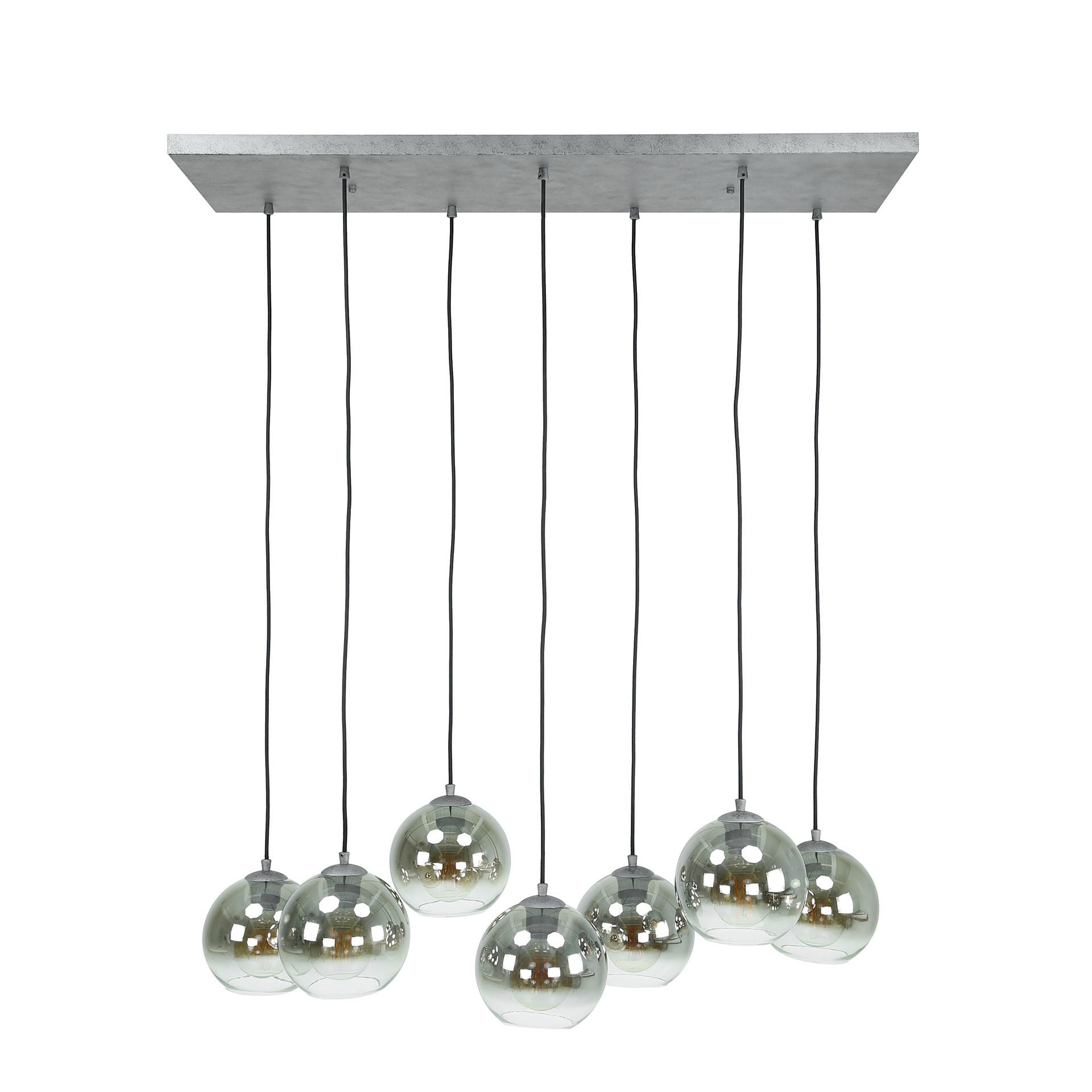 Hanglamp Bubble Shaded | 4+3-Lichts | Oud zilver