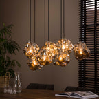 Hanglamp Rock | 4+3-Lichts | Chroom & Glas