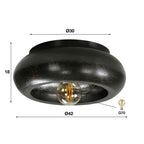 Plafondlamp Sky | 1-Lichts | Ø42cm Zwart nikkel
