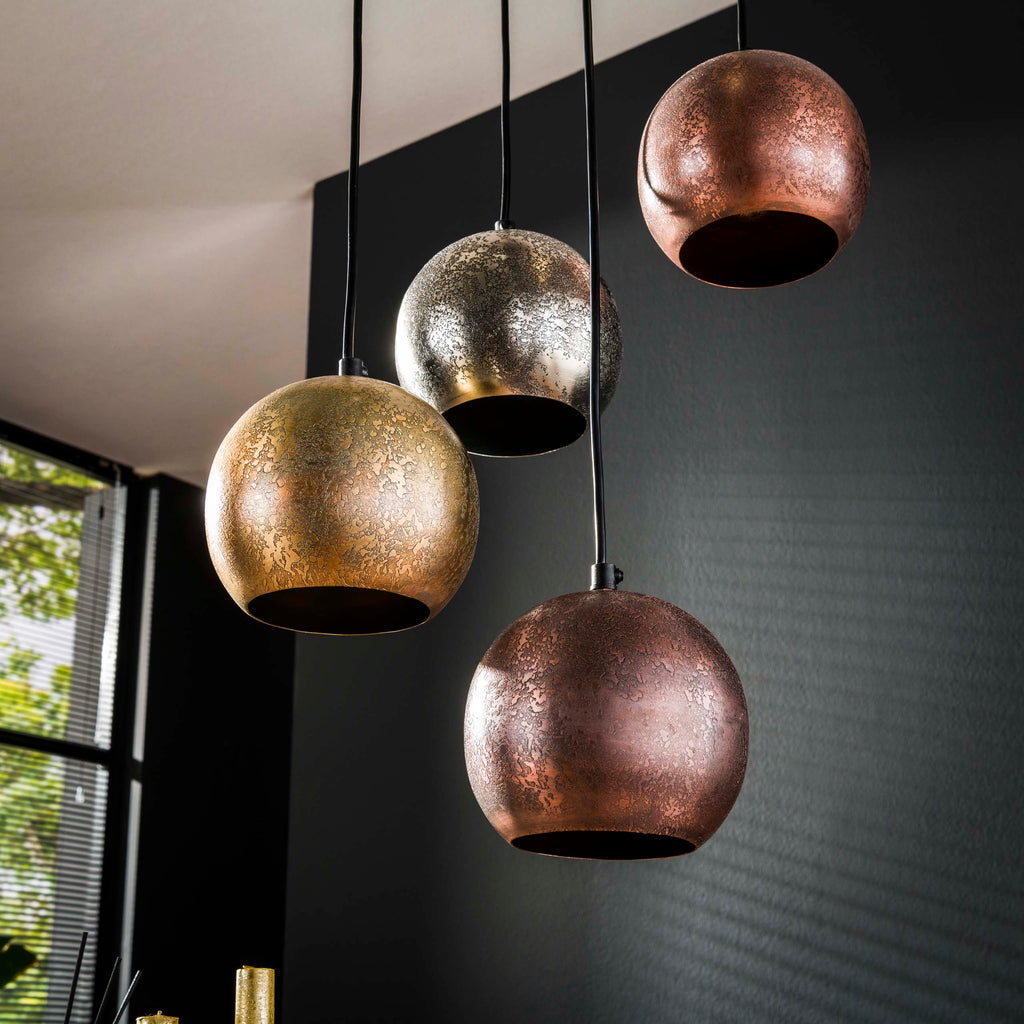 Hanglamp Bol Metal | 6-Lichts | Mat nikkel mix