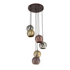 Hanglamp Bol Metal | 6-Lichts | Mat nikkel mix