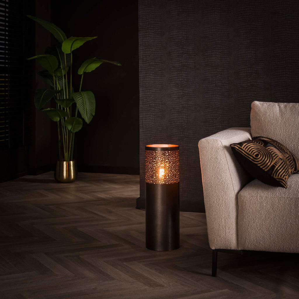 Vloerlamp Cylinder Glow | 1-Lichts | Zwart nikkel