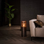 Vloerlamp Cylinder Glow | 1-Lichts | Zwart nikkel