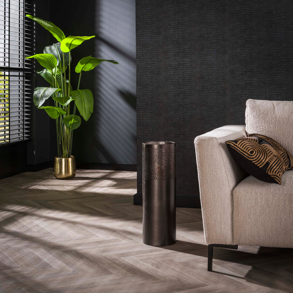 Vloerlamp Cylinder Glow | 1-Lichts | Zwart nikkel