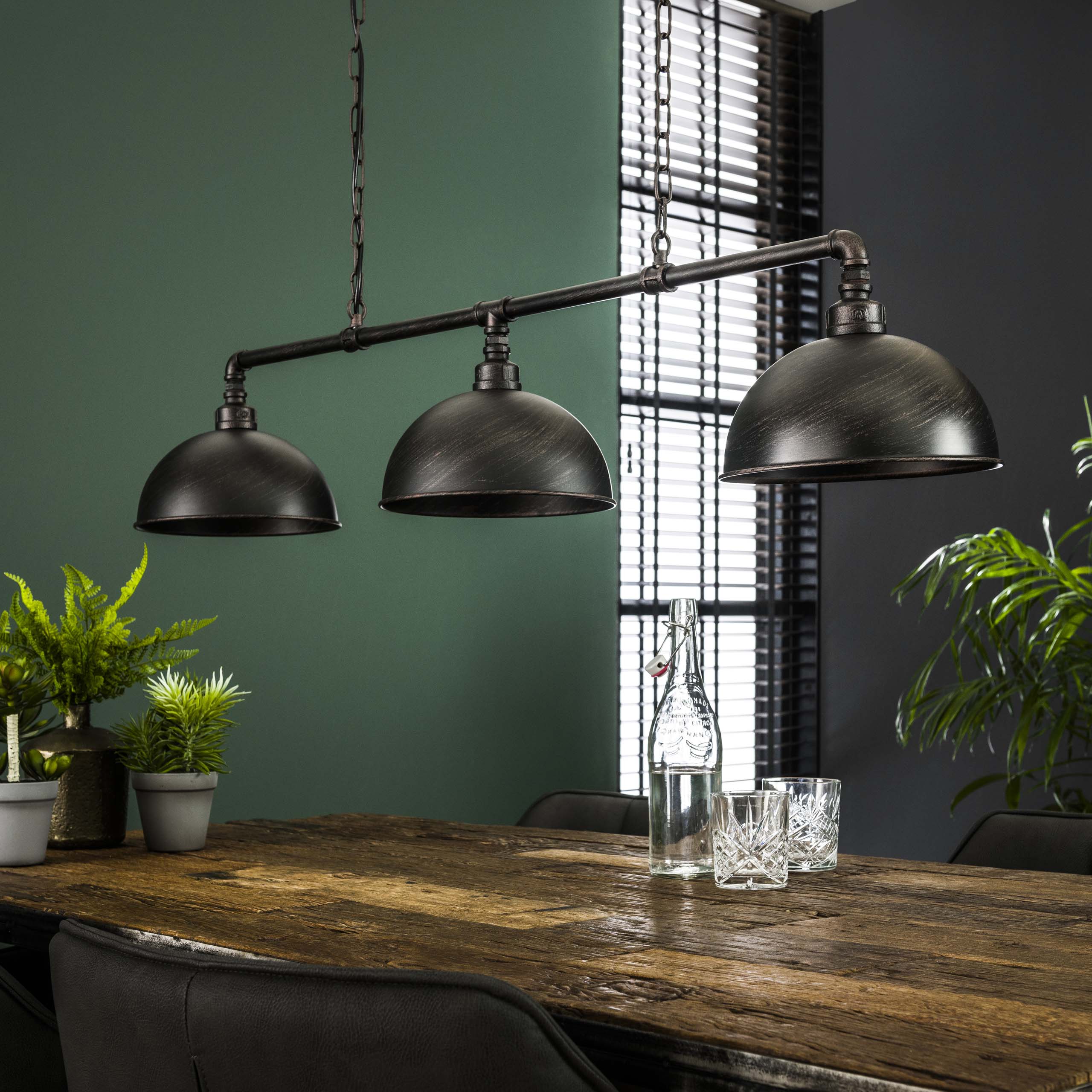 Hanglamp Industrial Tube | 3-Lichts | Zwart