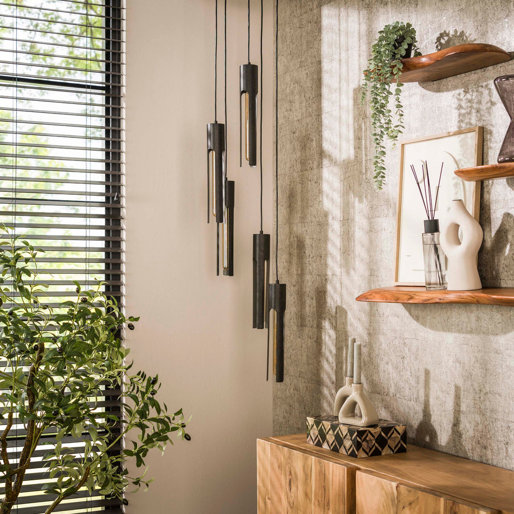 Hanglamp Tube | 5-Lichts | Artic zwart