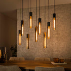 Hanglamp Tube | 5+4-Lichts | Artic zwart