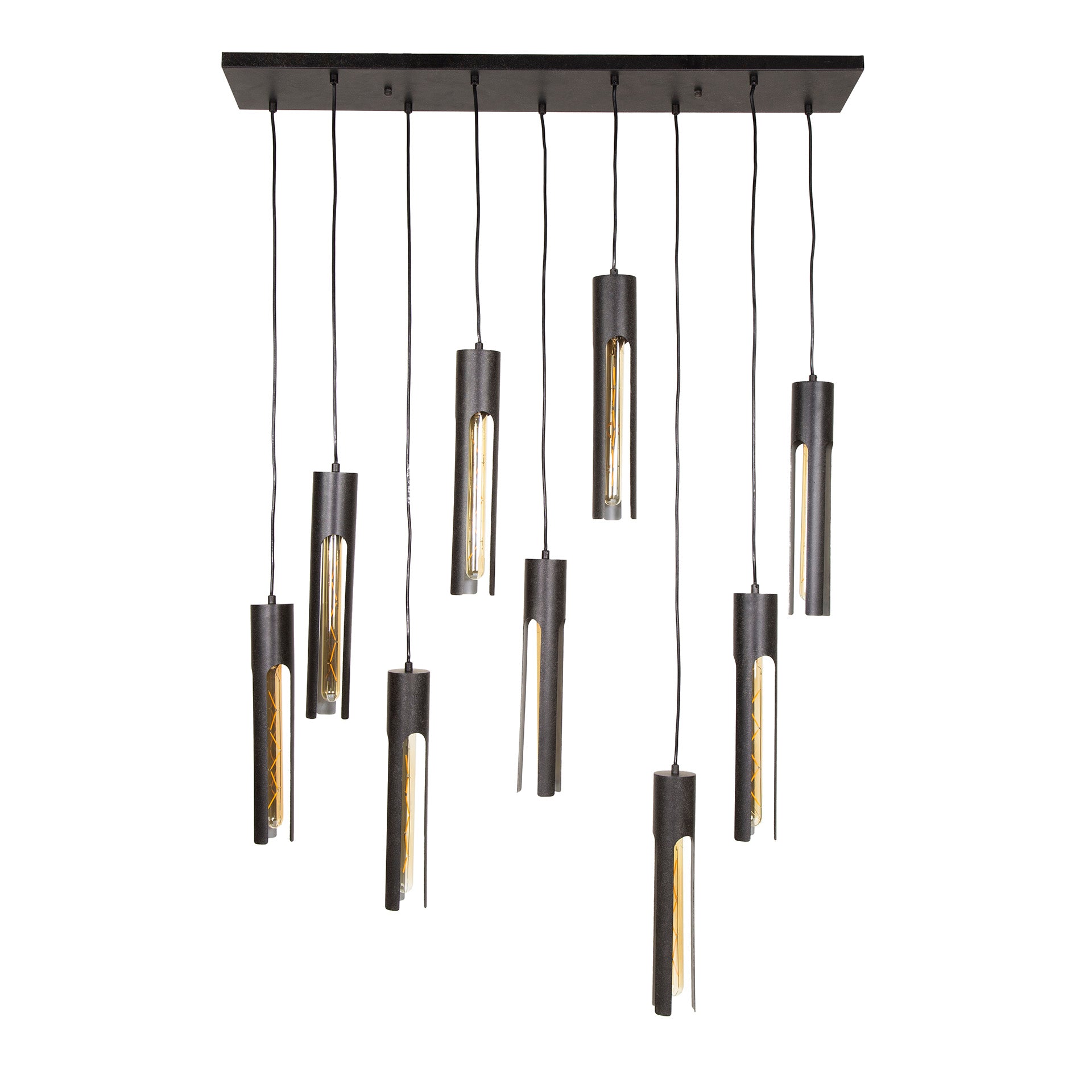 Hanglamp Tube | 5+4-Lichts | Artic zwart