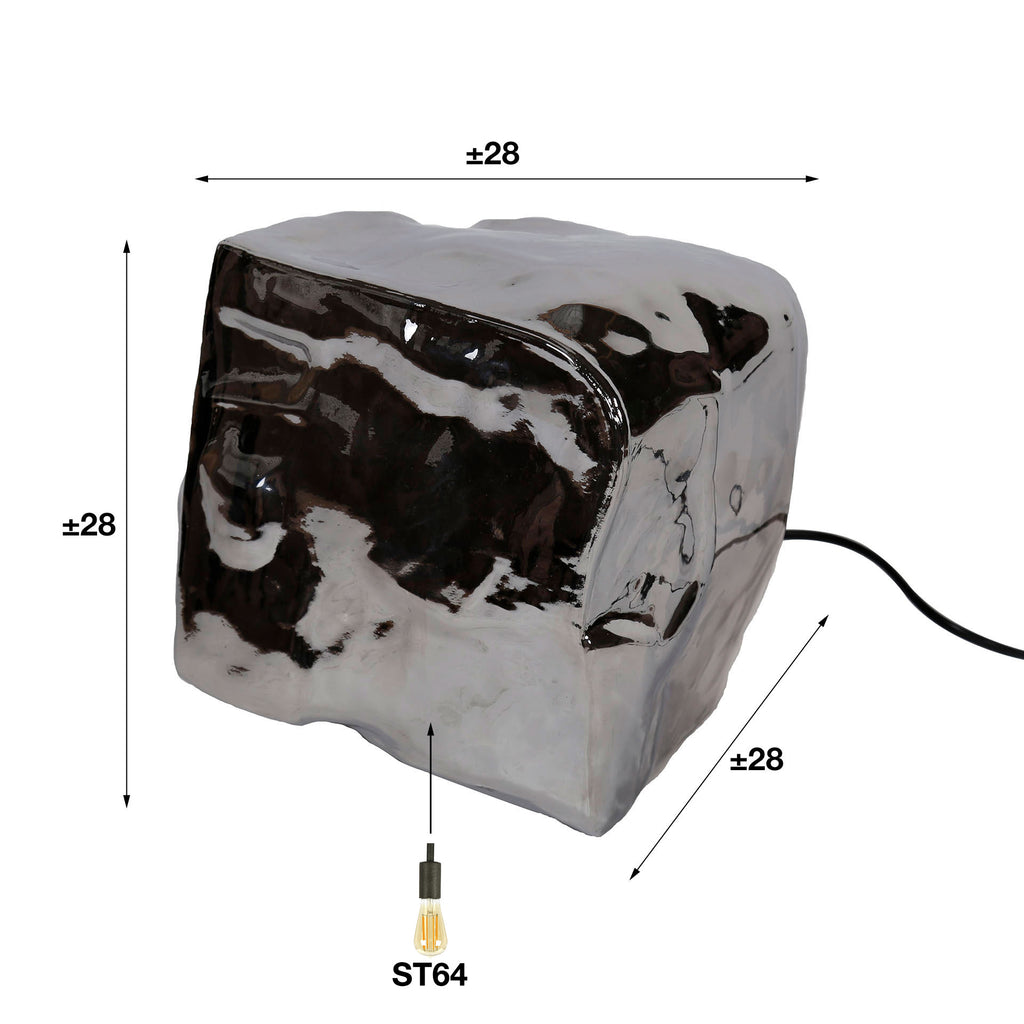 Tafellamp Rock | 1-lichts | Chroom glas