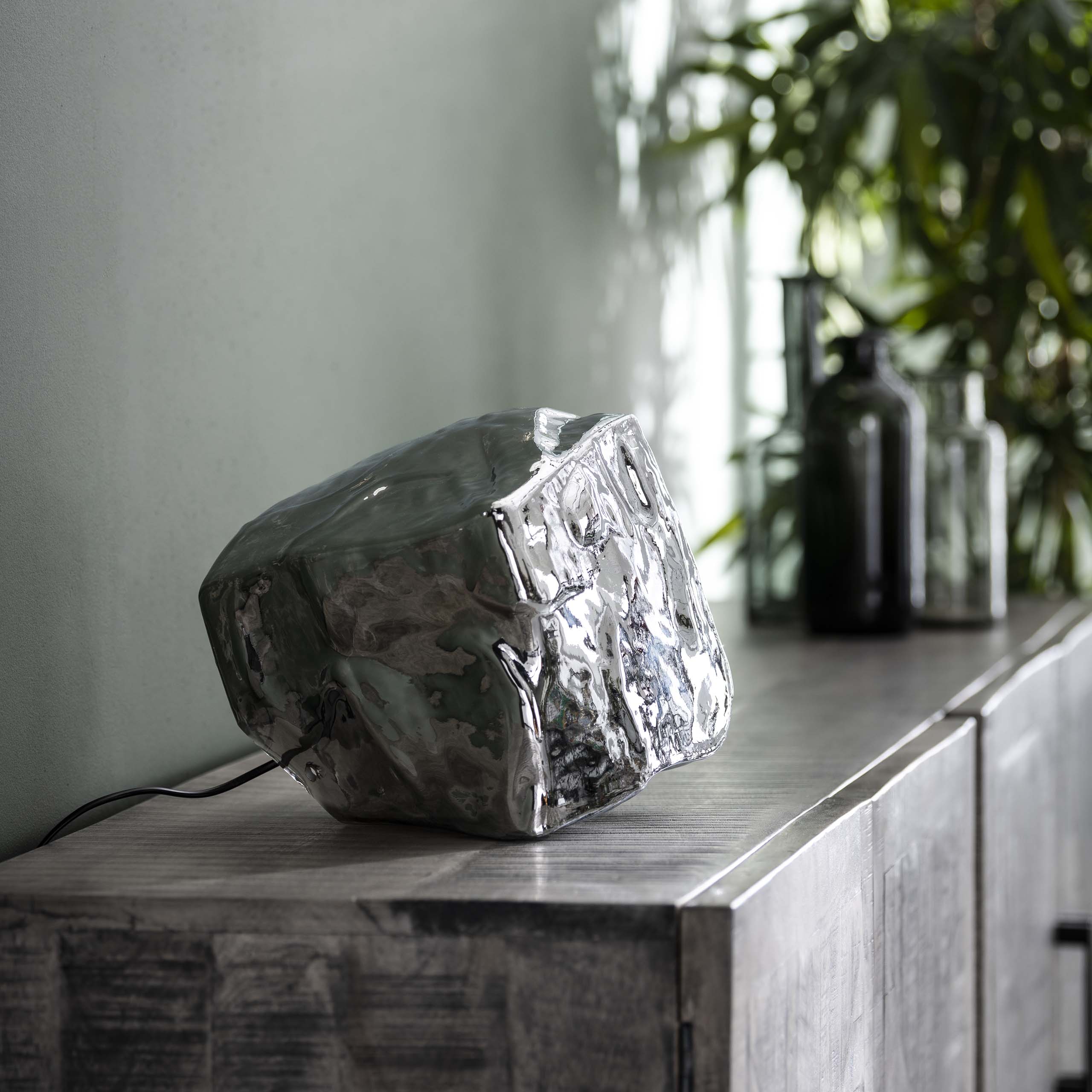 Tafellamp Rock | 1-lichts | Chroom glas