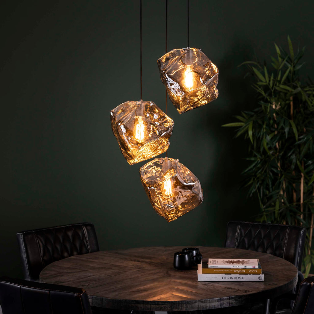 Hanglamp Rock | 3-Lichts | Getrapt | Chroom glas