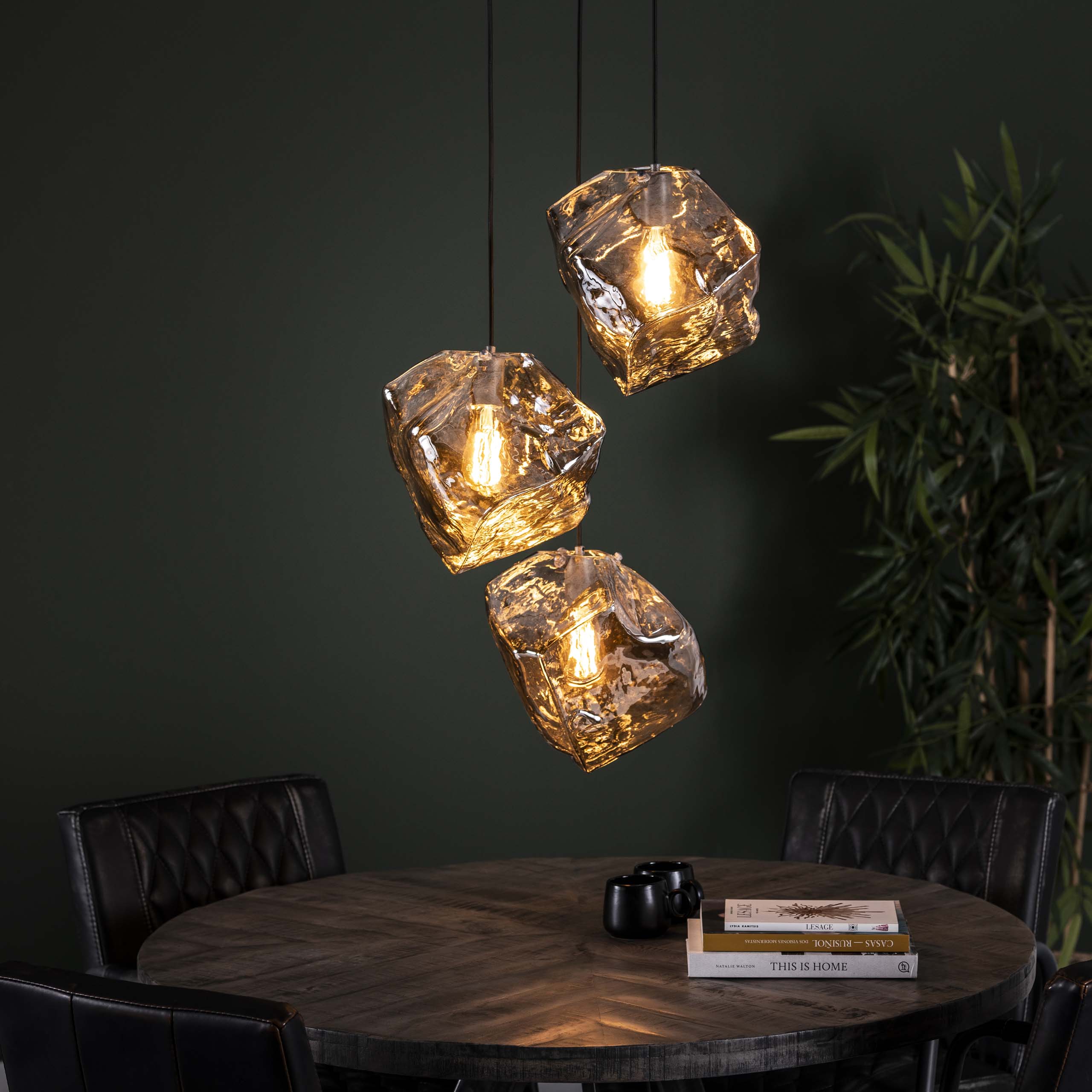 Hanglamp Rock | 3-Lichts | Getrapt | Chroom glas