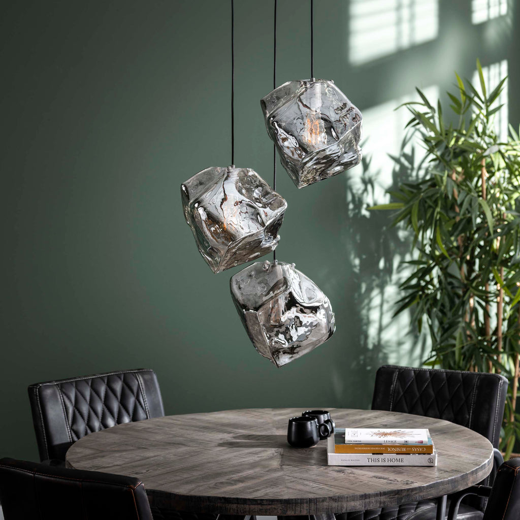 Hanglamp Rock | 3-Lichts | Getrapt | Chroom glas