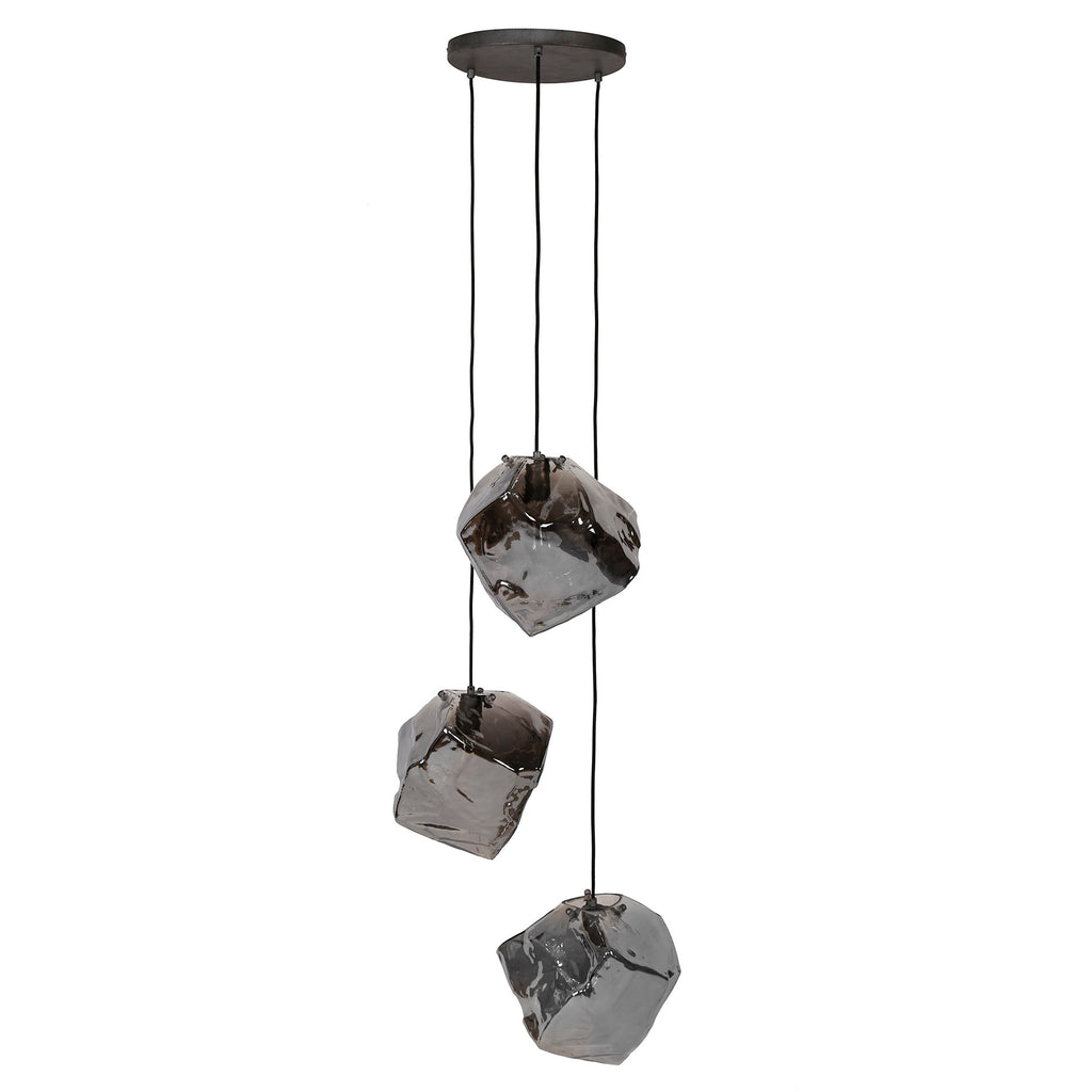 Hanglamp Rock | 3-Lichts | Getrapt | Chroom glas